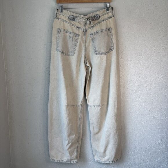 BDG Urban Outfitters Acid Wash Logan Buckle Barrel Baggy Jeans Womens W30 - Picture 2 of 13